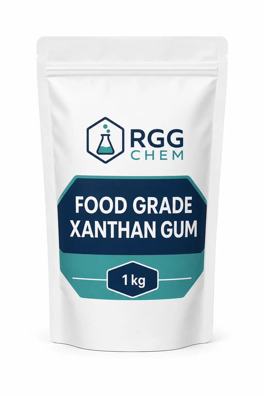 Food-grade xanthan gum in a sealed retail pouch
